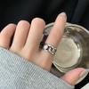 Trendy And Chic Smiley Face Ring In Retro Style 925 Silver Adjustable Jewelry For Women Girls And