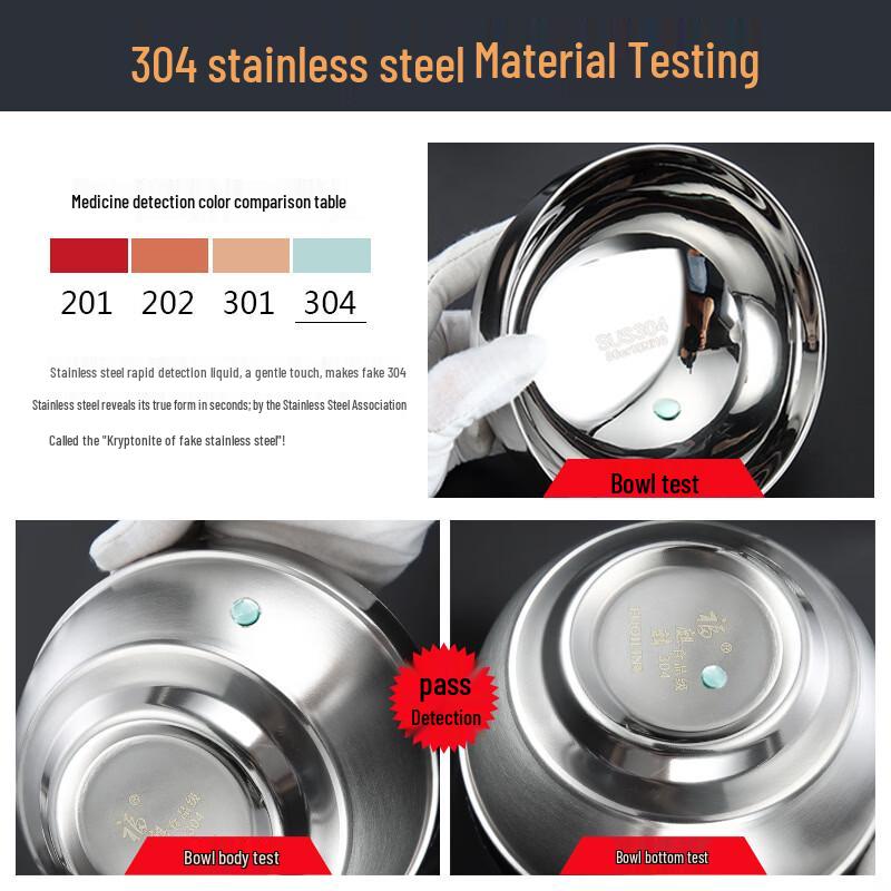 ZISIZ 304 Stainless Steel Double-Layer Anti-Scald Bowl