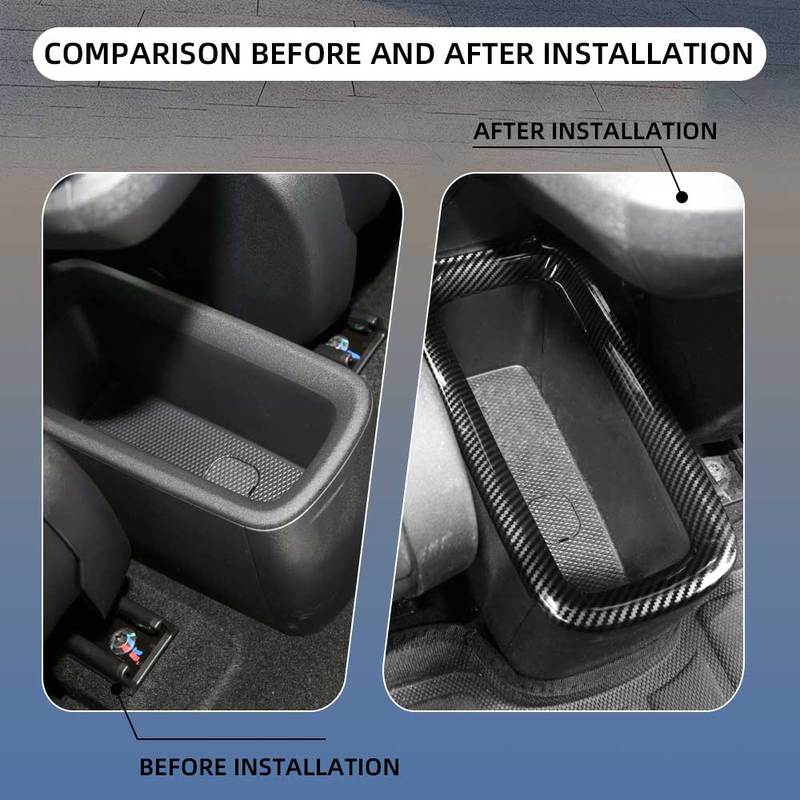 For BYD Dolphin Mini Seagull Dolphin Surf 2024 2025 Car Rear Compartment Storage Box Carbon Fiber Texture Adhesive Sticker Acc.