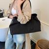 Cute Korean Style Suede Shoulder Bag Solid Color PU Leather Large Capacity Handbag Large Capacity Tote Bag Underarm Packs Travel