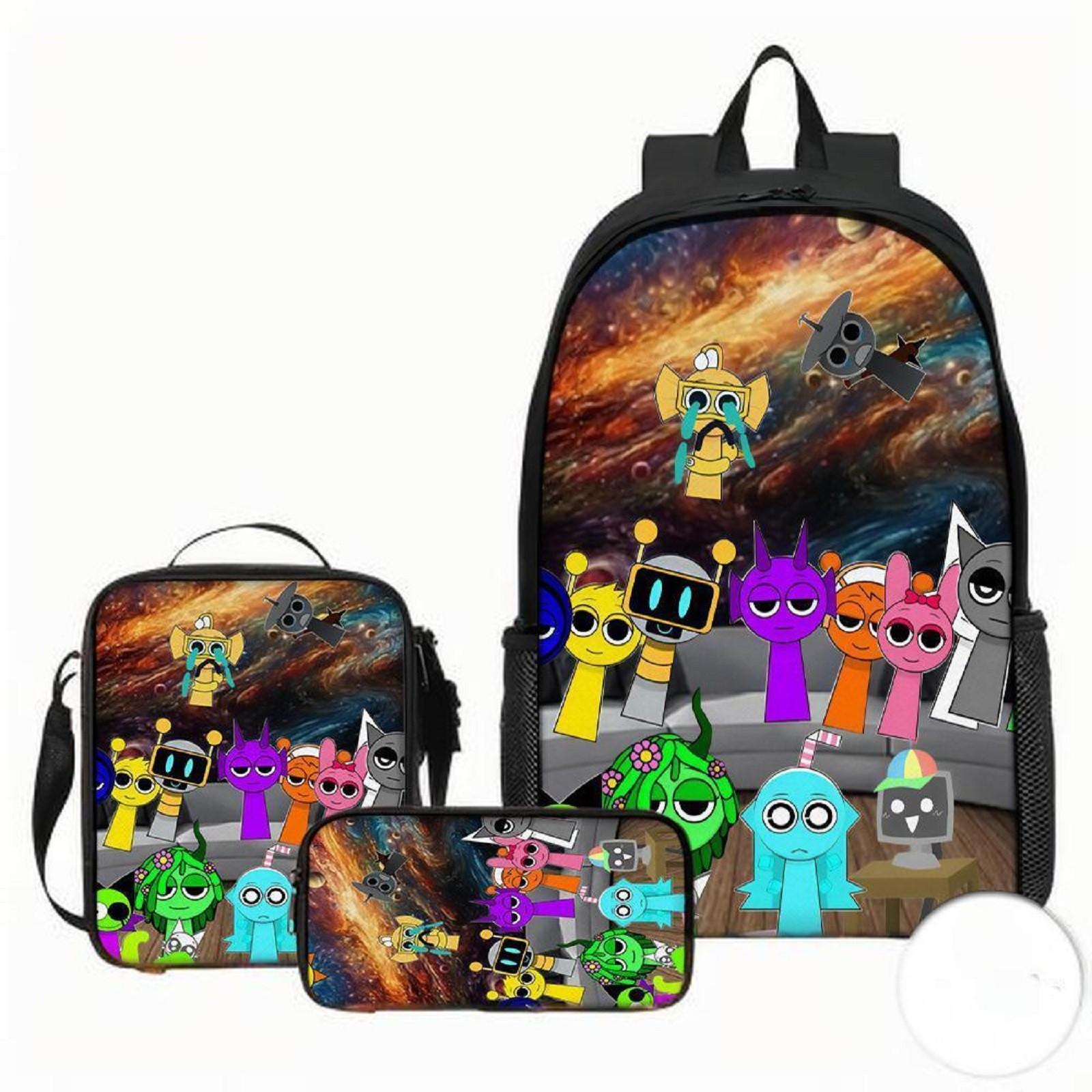 

Рюкзак большой вместимости для учеников начальной и средней школы, мультяжная наплечная сумка и пенал для детей One Size