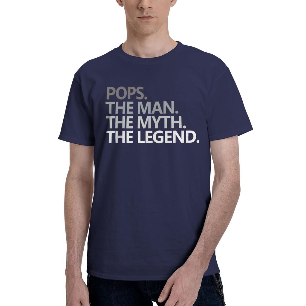 Men Women POPS THE MAN THE MYTH THE Father's Day Gift Grandpa T Shirt 100% Cotton New Arrival Tee Shirts Top Clothing