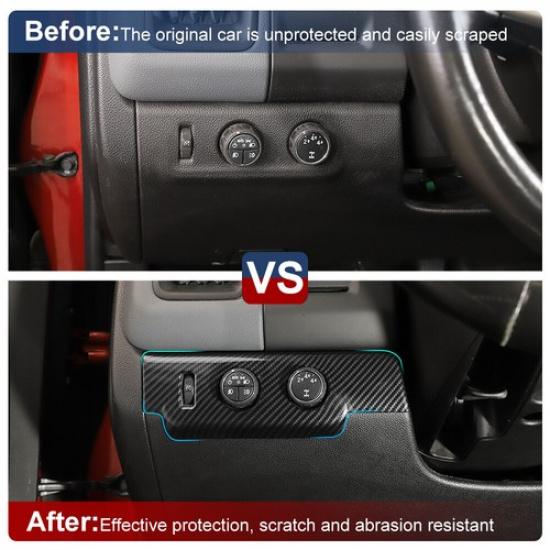 Carbon Fiber Inner Headlight Switch Cover Trim For Chevy ColoradoGMC Canyon 14+