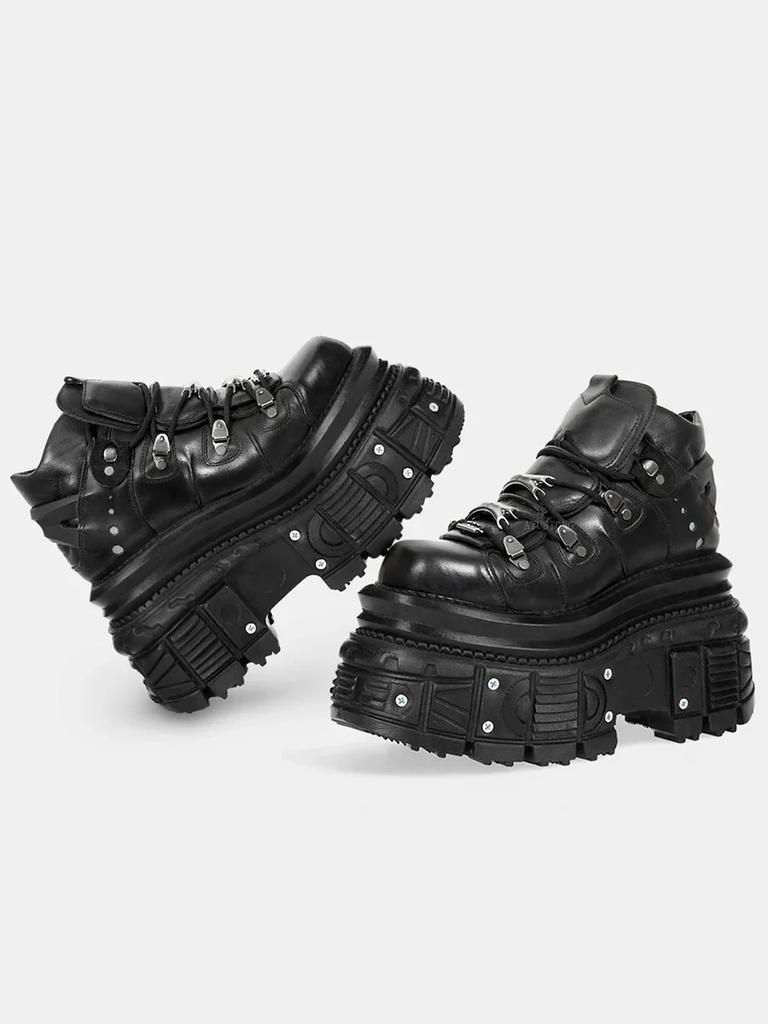 Spanish Trendy  Ultra-high Heel Platform Men's and Women's Dark Spice Muffin Punk Wind Tank Single Shoes 12cm