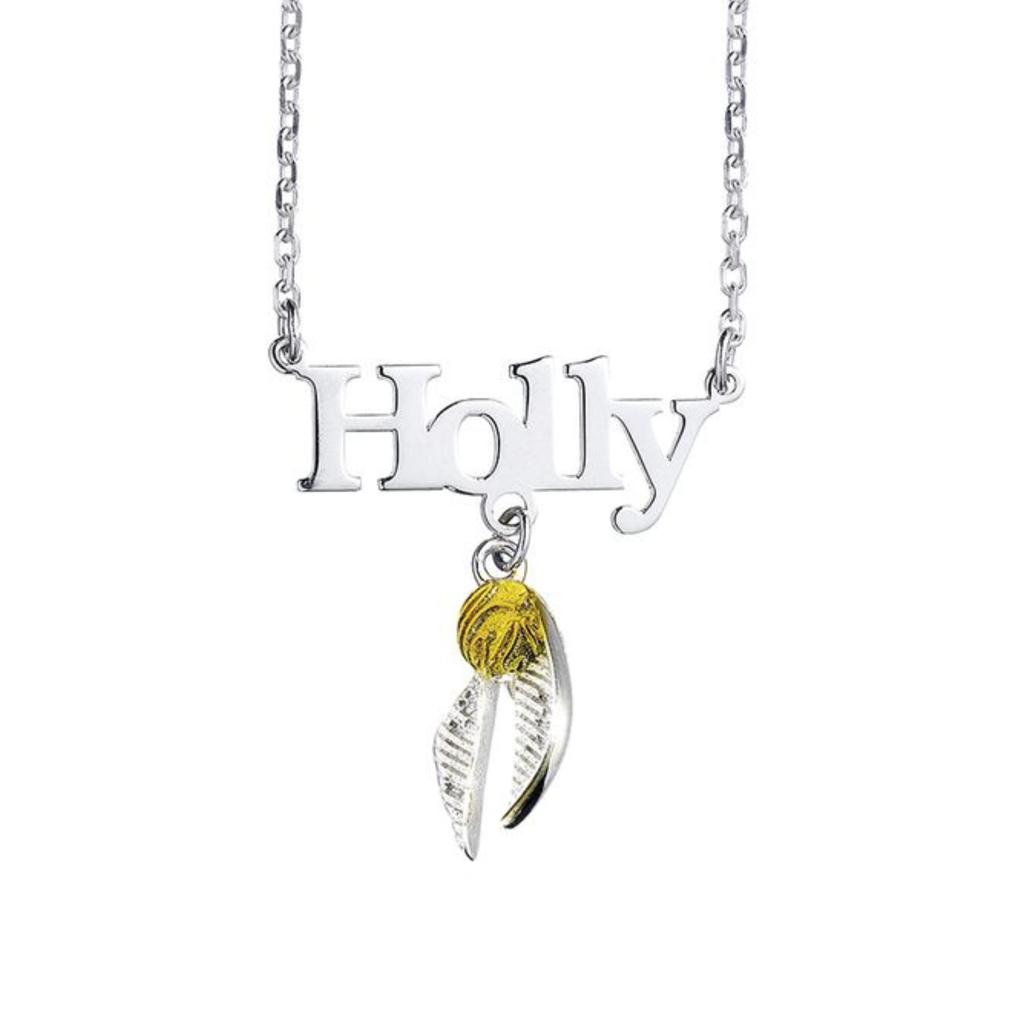 HARRY POTTER Sterling Silver Personalised Necklace with Golden Snitch charm