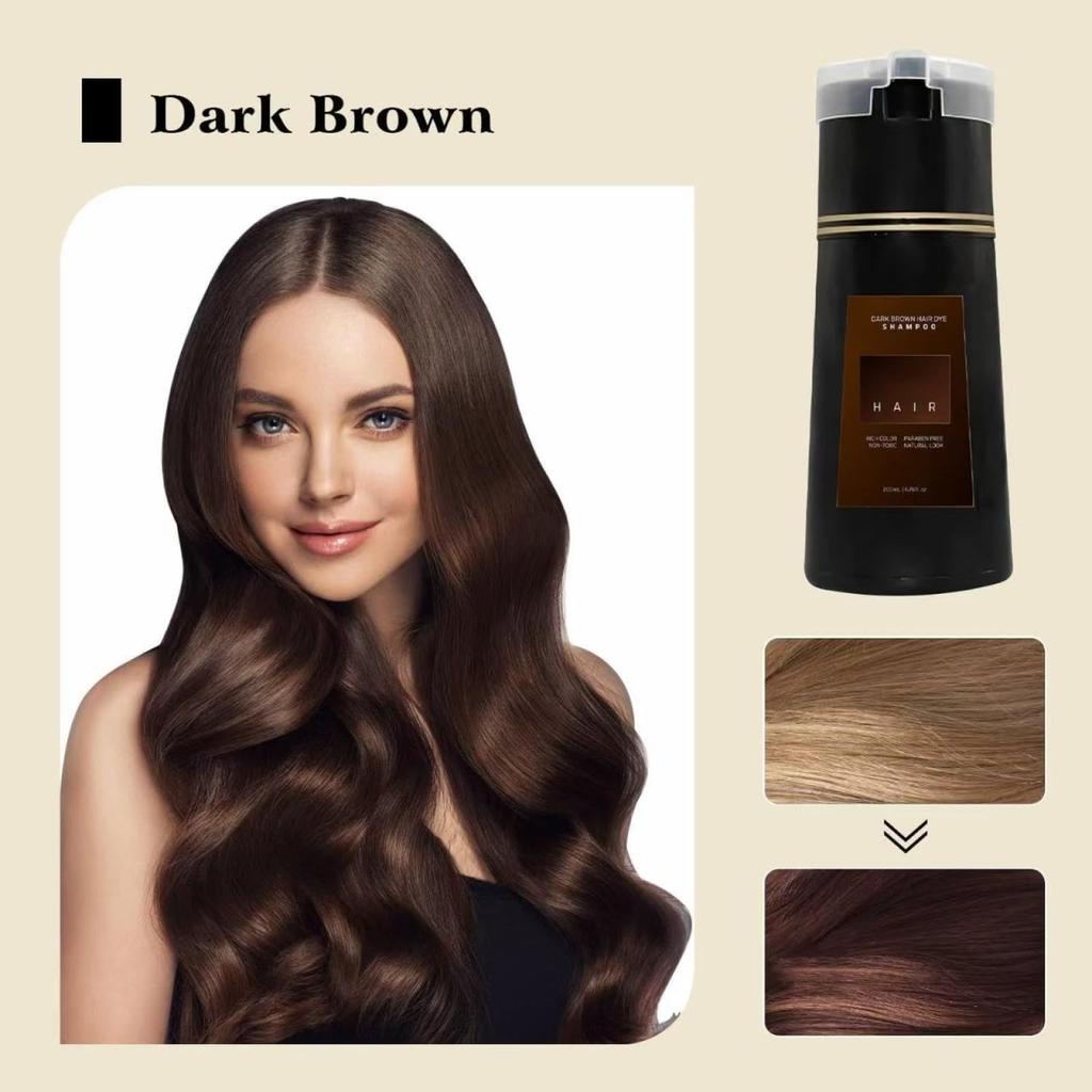 Nova Hair Dye Shampoo, Nova Hair Instant Dye Shampoo, Nova Hair Dye Shampoo, Trynova Hair Shampoo for Women and Men Dark Brown