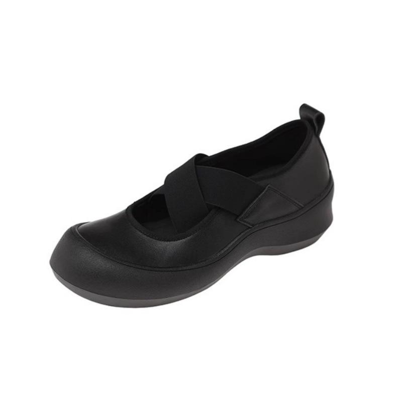 Casual Comfort Edition~ Retro Soft Sole Thick Sole Height Increase 5.5cm Women's Versatile Soft Leather Cross Belt Single Shoes Commuter Mary