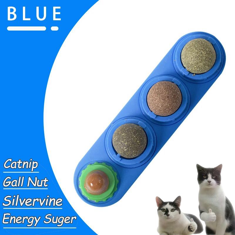 Natural Catnip Toys Silvervine Balls Teeth Cleaning Dental Wall Treats Extra Cat Energy Ball Edible Cat Lick Healthy Kitten Chew