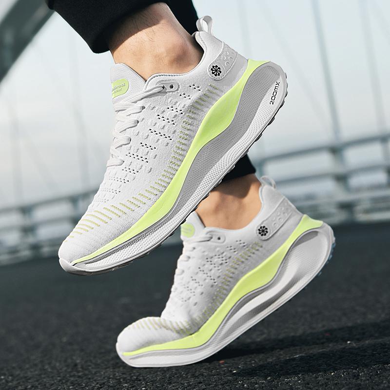 Thick soles increase sports shoes men race marathon professional lightweight breathable shock absorption running shoes