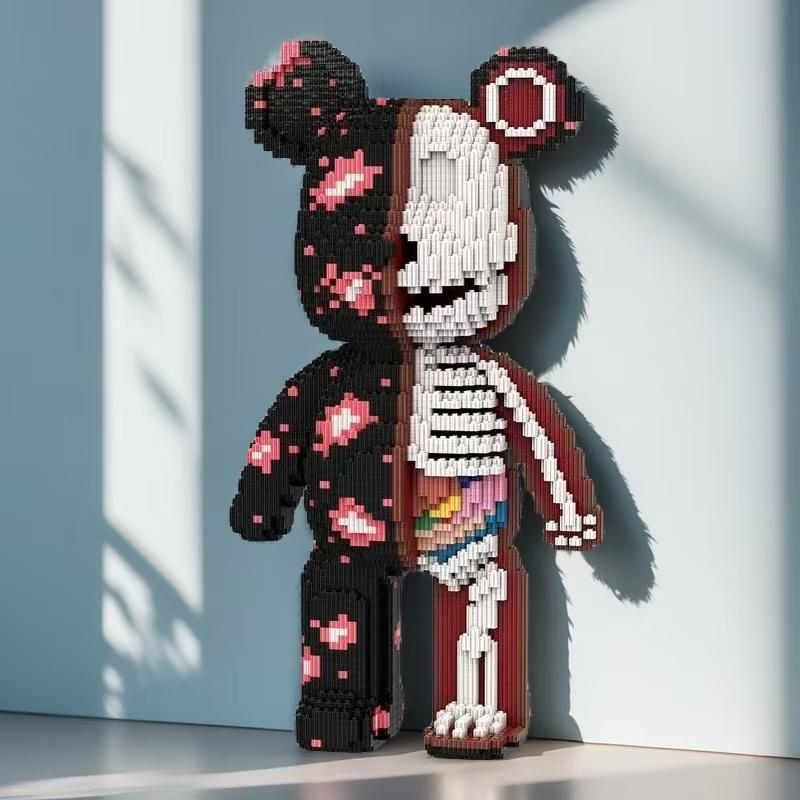 Non-Toxic 5828-Piece Lucky Skull Bear Building Block Model Creative Decor Holiday Gift