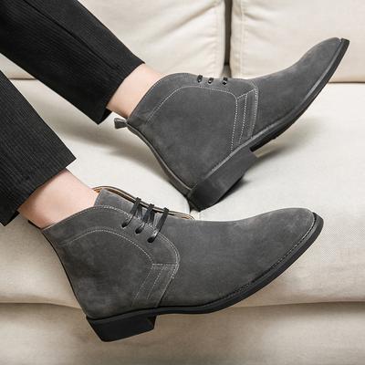 Men Motorcycle Casual Boots Suede Demi-season Ankle Boots Wingtip Dress Formal Tuxedo Wedding Winter Warm Derby Boots
