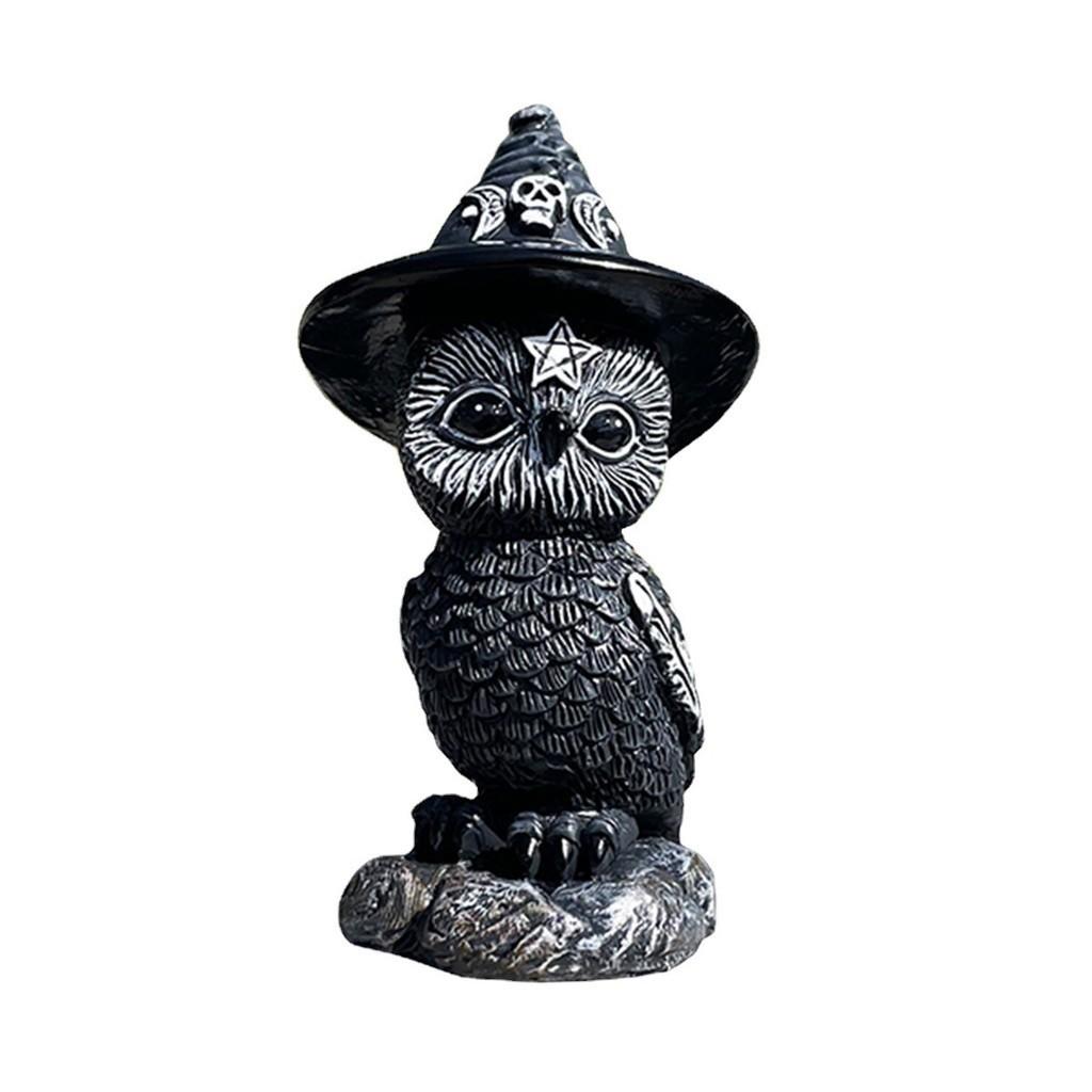 Magic Delightful Halloween Owl Resin Figurine Playful Animal Sculpture For Decor Home