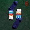 Mode Herren Baumwolle Happy Socks Warme Bunte Rauten Freizeitkleidsocken