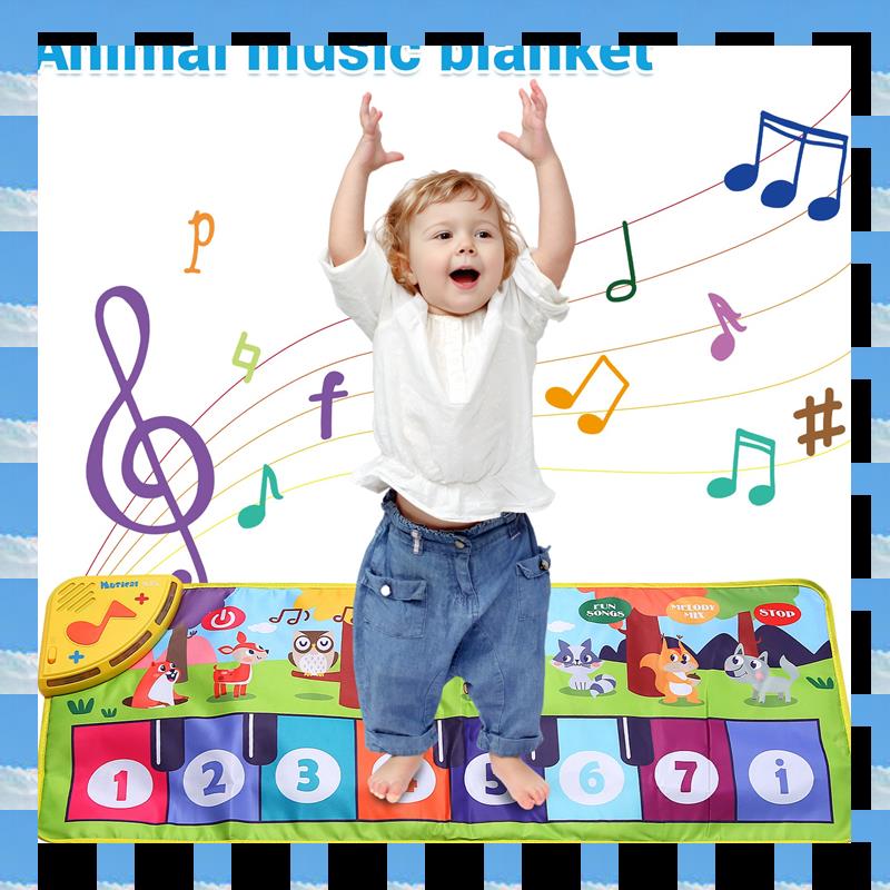 Music Game Mat Musical Piano Mat for Kids Floor Keyboard Dance Mat with 8 Animal Sounds Baby Mat Study Educational Toys