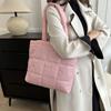 Padded Space Cotton Handbag Solid Color Puffy Shoulder Bag Simple Cloud Tote Bag  Girls