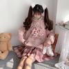 Kawaii E-girl Pig Animation Print Hoodie 200s Winter Pink Vintage Oversized Padded Blouse Y2k Sweet Fashion Casual Sweatshirt