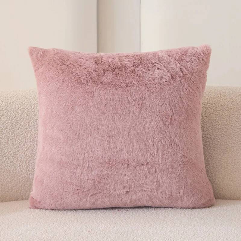 Soft Fluffy Solid Home Fuzzy Pillowcase Decorative Cushion Covers Faux Fur Solid Square Throw For Bed Sofa Car Girl Room