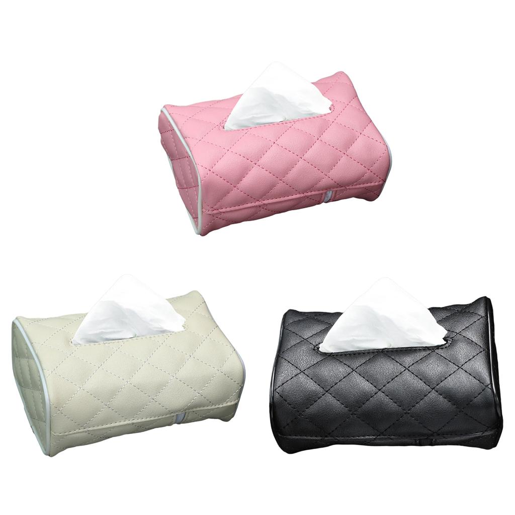 Uchwyt na chusteczki samochodowe Standardowy rozmiar Skórzany PU Organizer na serwetki na tylne siedzenie Łatwa instalacja i Oszczędzające miejsce wzory