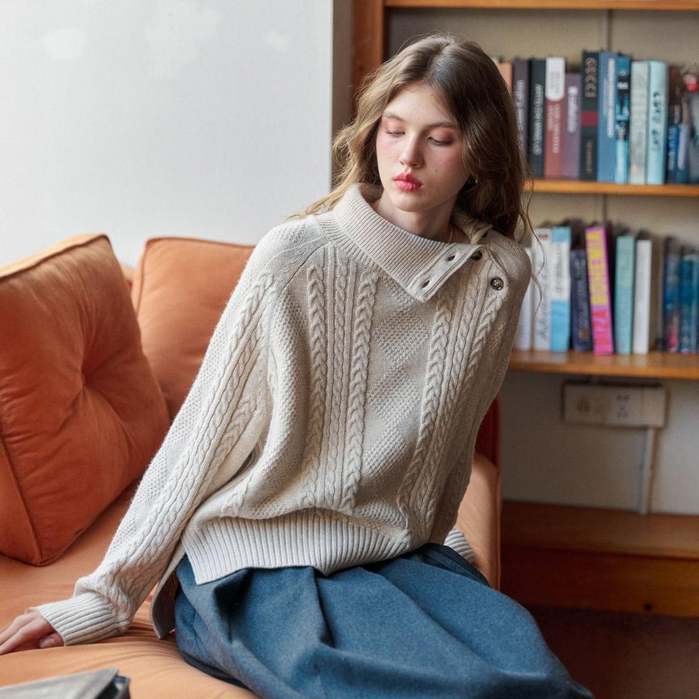 Simpeulleteulo Sr_Placet Turtleneck Cable Knit