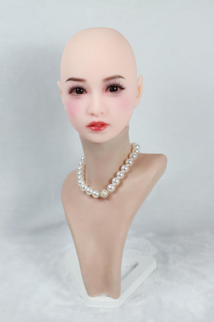 Figure head TPE head wig 2 connection wig type long black hair not only, high-quality head, only, type, methods, #205 - (stand included)