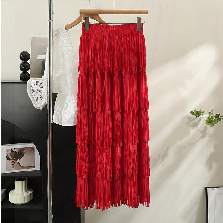 Retro Layered Tassel Skirt: Cross-Border Drape & Dynamic Style