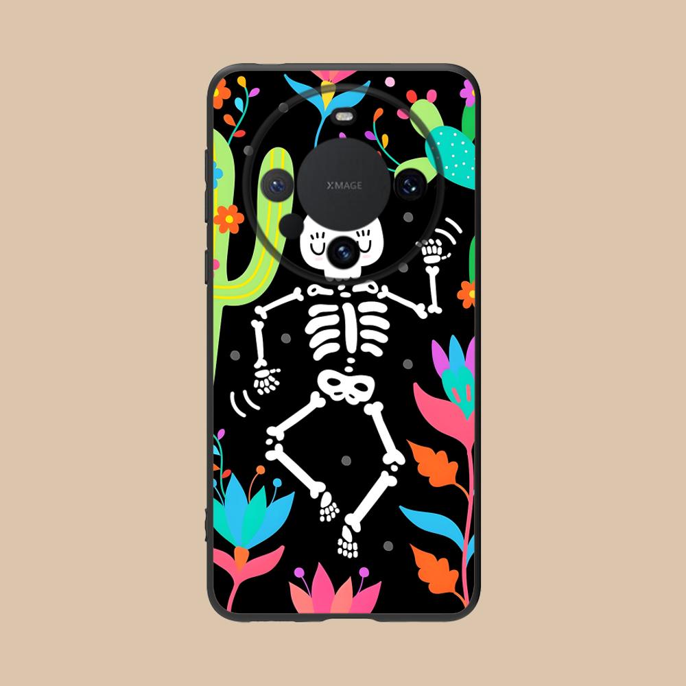 

Day of the Dead Matte TPU Mobile Phone Case for Huawei Mate 60 50 40 30 20 10 Pro Plus Lite E 5G Colorful Printing Cover Huawei Mate 10 Lite