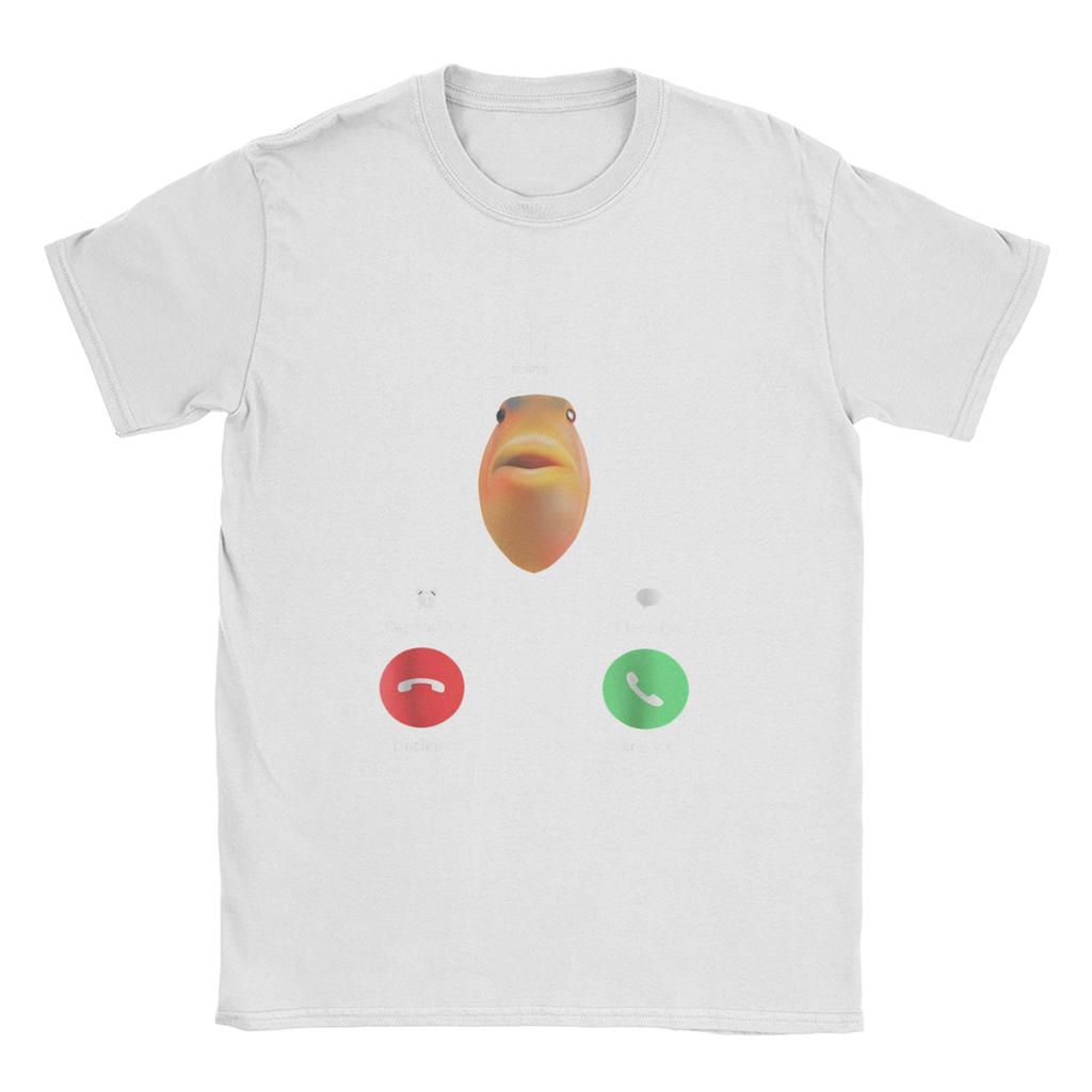 Fih Calling Remind Me Message Men T Shirts Casual Tee Shirt Short Sleeve Crewneck TShirt Cotton Graphic Clothes