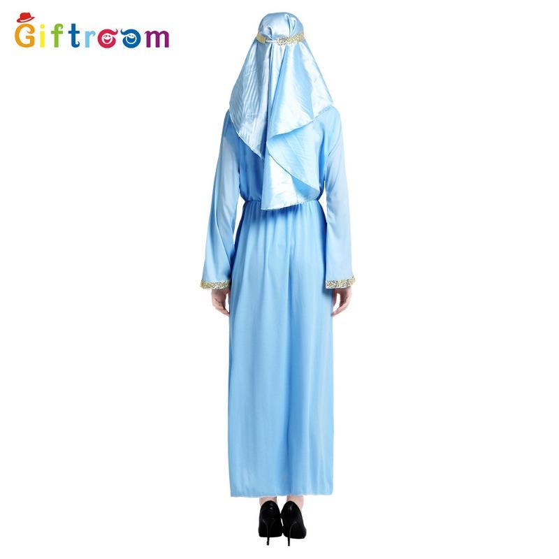 Western carnival costume girl light blue robe dress