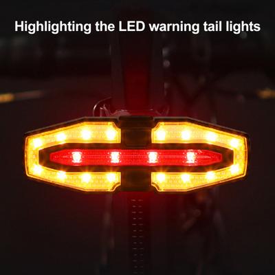 Bicycle Tail Light Adjustable LED Remote Control MTB Road Mountain Bike Turn Signal Lamp Waterproof Rechargeable Bright Night Riding Bike Warning