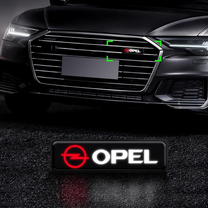 Cwdf10 ABS Car LED Front Grille Emblem Light Sticker Decor For Opel Meriva Corsa Astra Vivaro Signum Insignia Mokka Adam Combo Junior