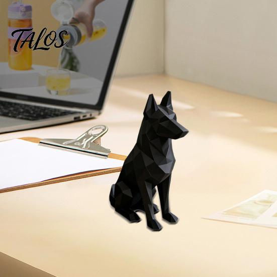 3D Printed Geometric Shepherd Dog Ornament, Minimalist Dog Sculpture for Nordic Light Luxury Home Decor, Entry Desk TV Cabinet Accent Gift