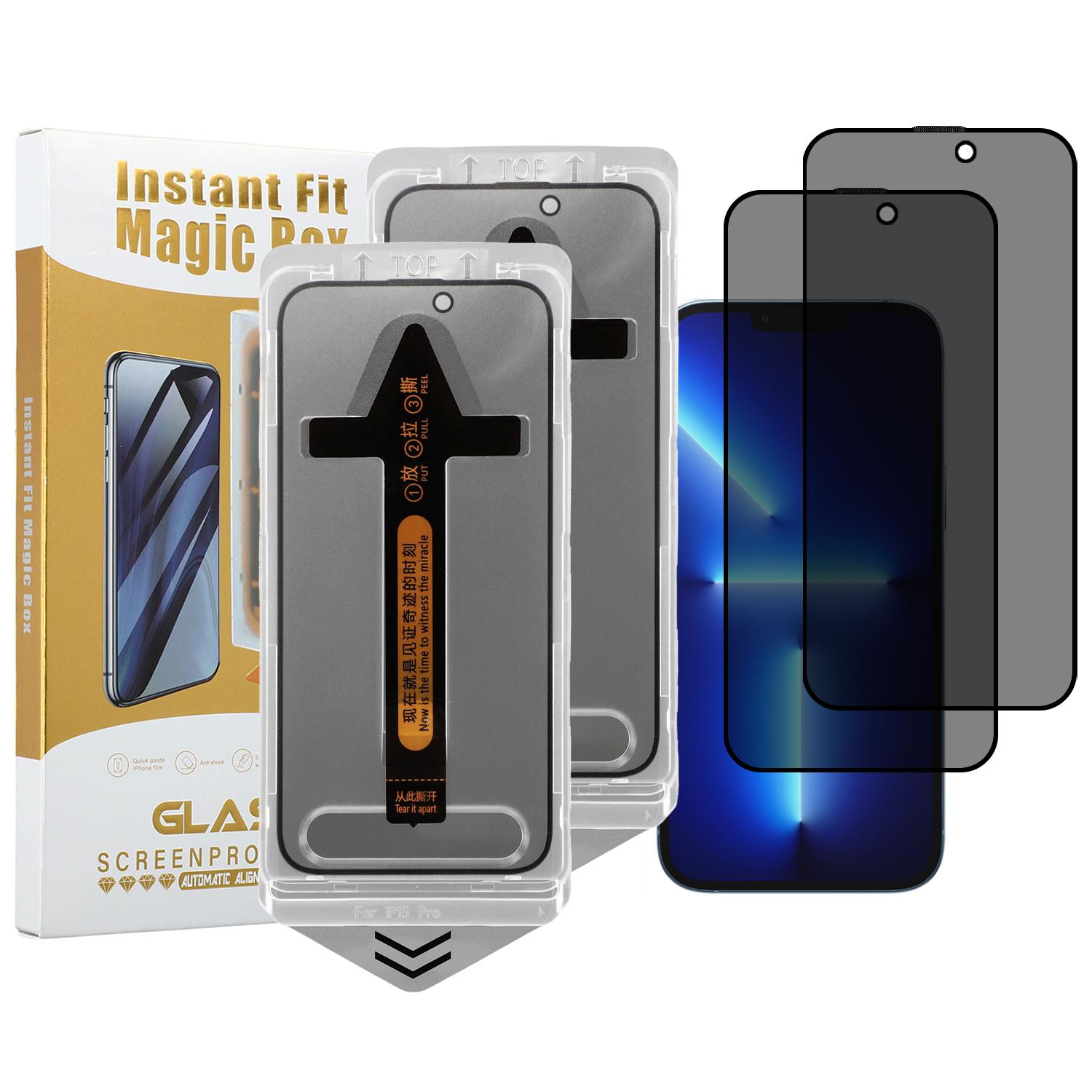 

2Pcs For iPhone 14 Plus/13 Pro Max Screen Protector Anti Spy High Aluminium Silicon Glass with Dust Removal Tool Type A