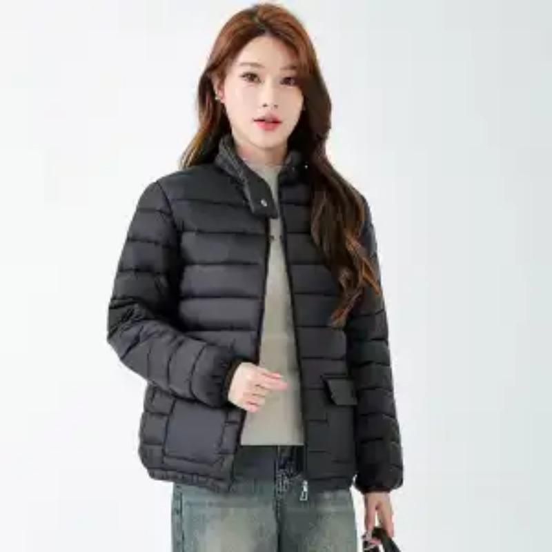 Palton Casual și Călduros din Bumbac cu Guler Înalt pentru Toamnă și Iarnă Noul Palton Scurt Ușor pentru Femei