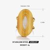 Fashionable Trendy Stainless Steel Geometric Oval-shaped Open-ended Fashion 18K Gold-plated Ring Finger Ring 