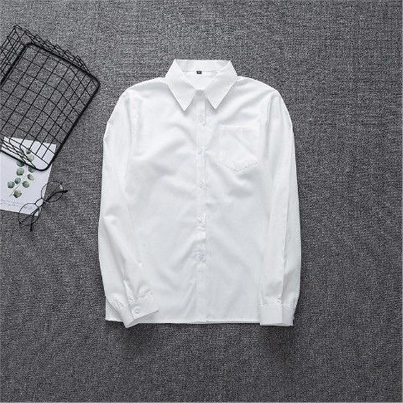 Authentic Japanese JK Uniform White Shirt - Short/Long Sleeve, Point/Round Collar, Non See-Through