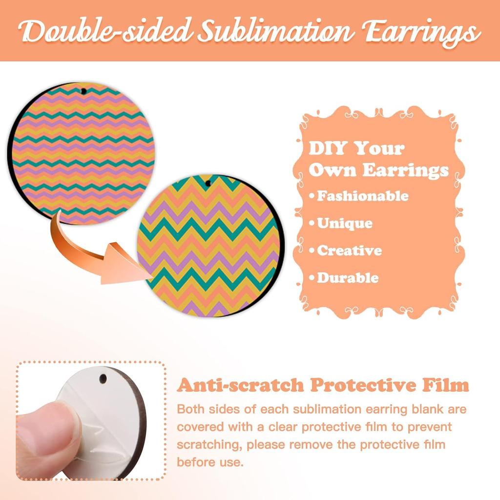 ZOCONE 60 Pcs Sublimation Earrings Blank Bulk, Sublimation Printing Earrings Unfinished Rectangular Heat Transfer Earring Pendant with Earring Hooks