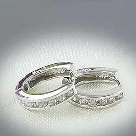 Women's Fashion Rhinestone Platinum Plated Ear Studs Hoop Earrings Jewelry
