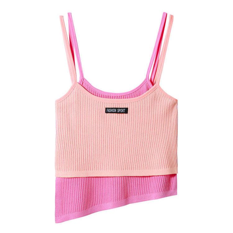 Women's Summer Sweet & Spicy Two-Piece Look Slim-Fit Camisole Vest - Sexy Waist-Cinched Sleeveless Top