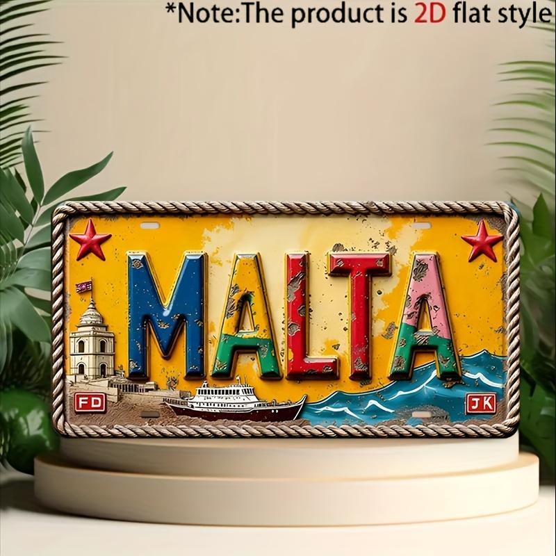 Decorative Only Pc Vintage Maltese Metal Decorative Plaque and Ornament Rustic Wall Decor Suitable for Mens Caves Garages 20X30CM