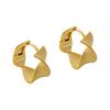 Twisted Hoop Earrings, Gold Plated Huggie, Designer Jewelry, Braided Statement Earrings for Women