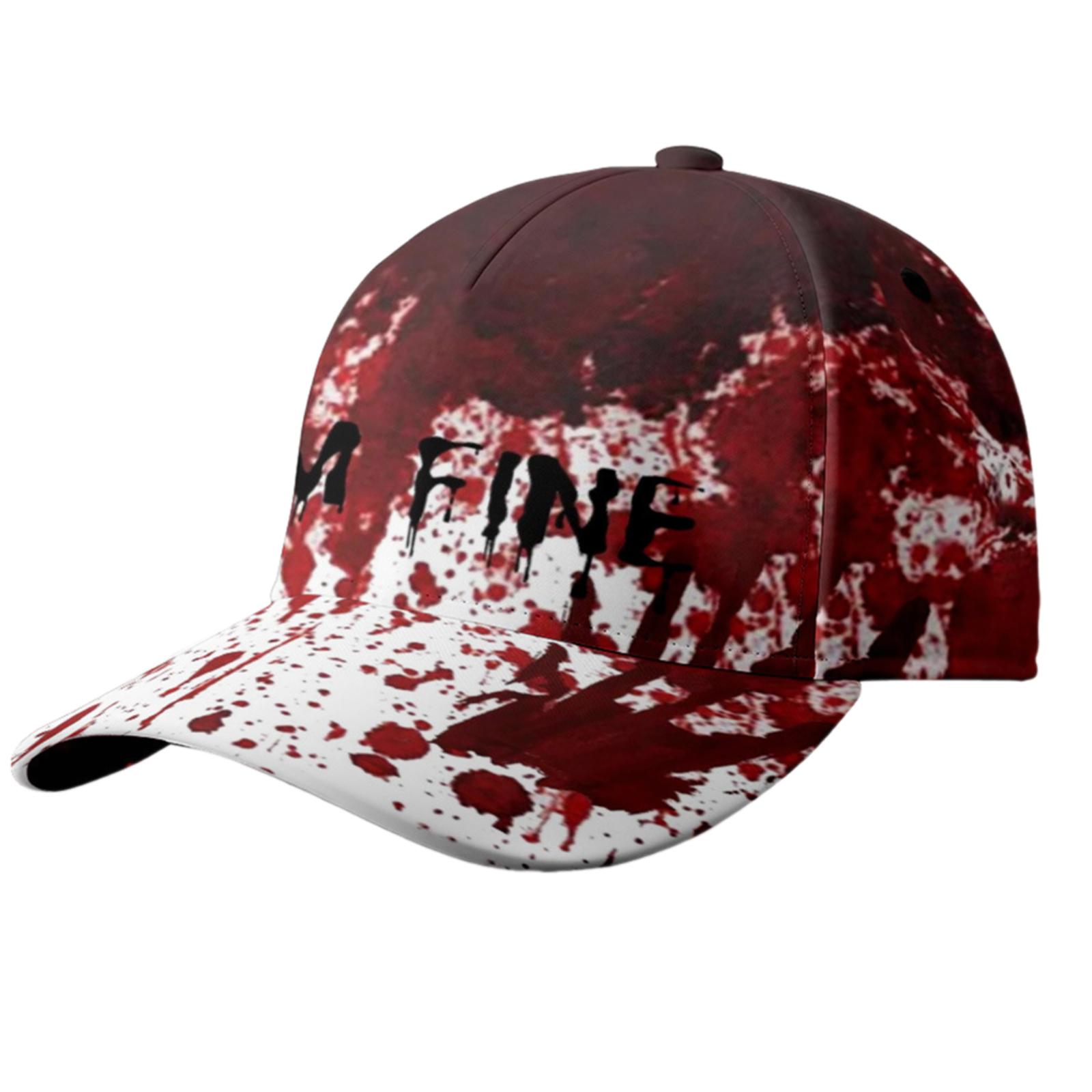 

Бейсболка на Хэллоуин с кровавым цветом, регулируемая бейсболка унисекс для тематической вечеринки на фестивале, костюм для косплея S4