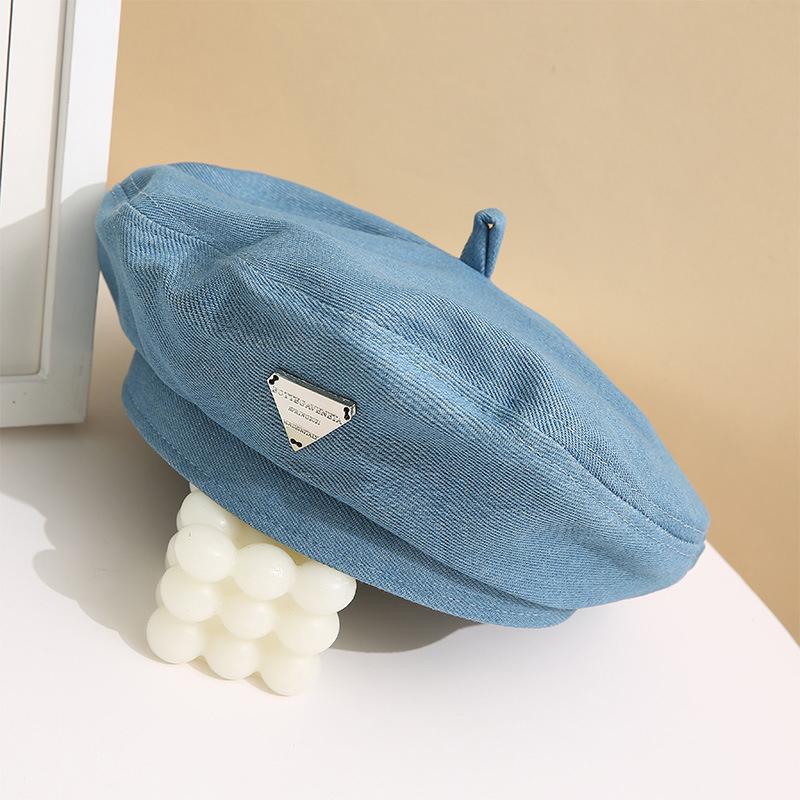 

Джинсовый берет женский тонкий однотонный восьмиугольный Sboy кепка Painter Tour кепка солнцезащитная шляпа