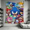 Hedgehog Sonic Valley Wall Hanging Printed Fabric Blanket Decorative Tapestries for Bedroom Living Room Home Decor