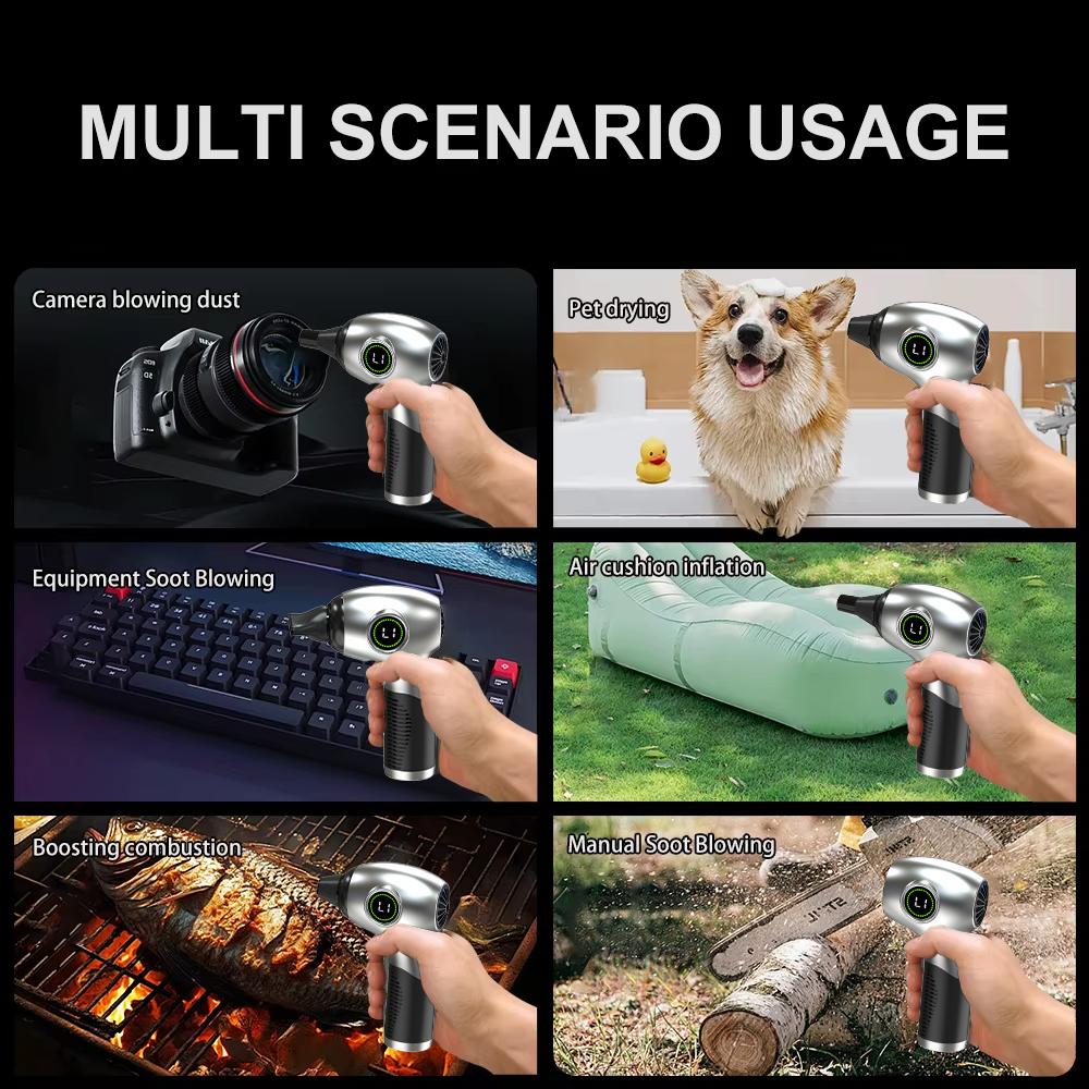 990000RPM Turbo Jet Blower Powerful Air Blower Brushless Turbo Fan Wind Speed 60m/s 8000mAh strong breeze Cordless Air Duster