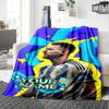 Football Messi Customize Your Name Blanket Gift Personalized Blanket Soft Warm Cozy for Office Office Chair Seaside Nap All-Season Use