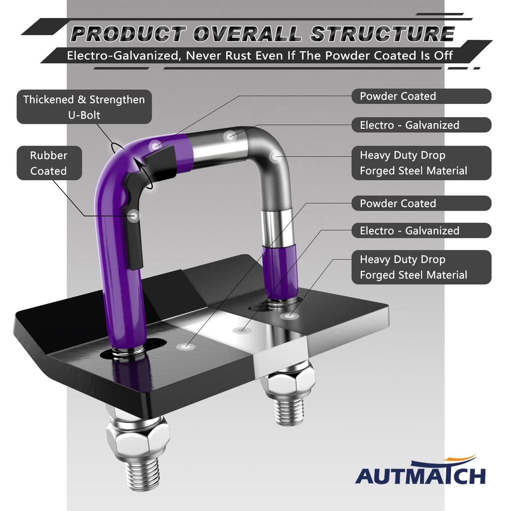 AUTMATCH Hitch Tightener Anti-rattle Clamp, Heavy Duty Hitch Stabilizer for