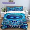 ASTRO BOT Pattern Bedding,Quilt Set Quilt Cover Pillowcase Home Birthday Gift (1 * Duvet Cover + 2 * Pillowcase, Without Core)
