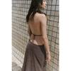 Zbzr Spring New Women Clothes Western Style Fashion Sexy Backless Metallic Line Length Dress 2180237