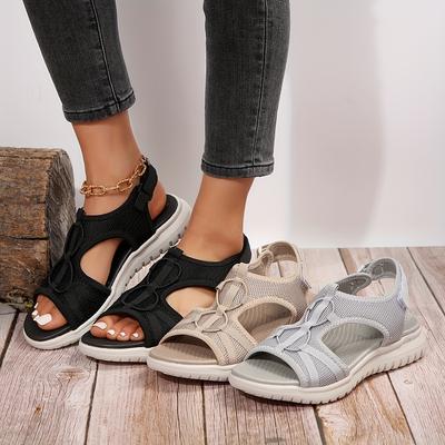 Ladies Comfortable Wear Beach Sandals - Breathable Fabric, Open Toe, Low Heel, Casual Summer
