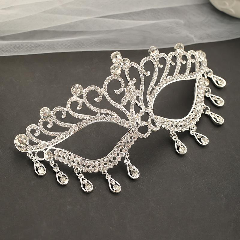 New European and American Style Mask Crown Ball Dinner Dress Accessories Bride Wedding Rhinestone Mask
